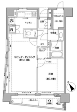 クレジデンス日本橋浜町 1201 間取り図