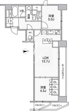 シーズンフラッツ新高円寺 603 間取り図