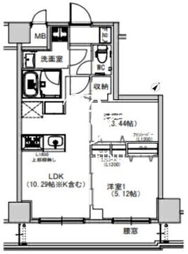 エスレジデンス千住大橋 1002 間取り図