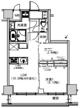 エスレジデンス千住大橋 1302 間取り図