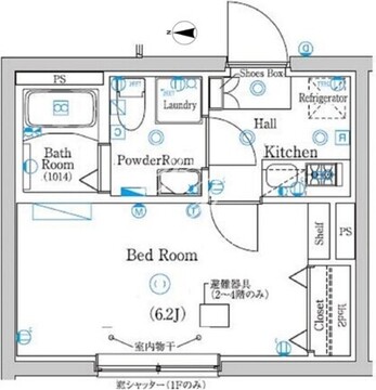 ラフィスタ品川西大井 203 間取り図