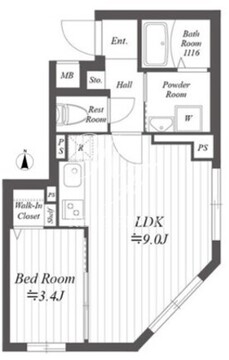 プラティーク住吉 201 間取り図