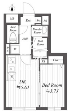 プラティーク住吉 302 間取り図