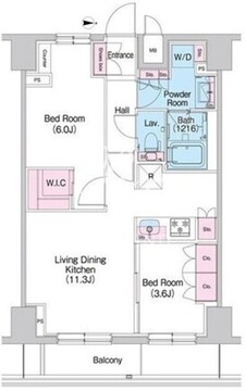 コンフォリア世田谷上馬 1002 間取り図