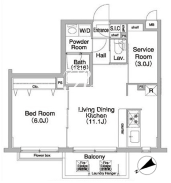 コンフォリア学芸大学 307 間取り図