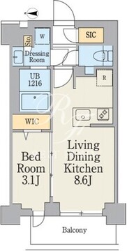 クレストコート大岡山 306 間取り図