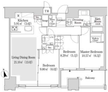 大崎ガーデンレジデンス 1211 間取り図