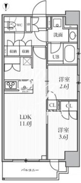 シーズンフラッツ菊川ウエスト 401 間取り図