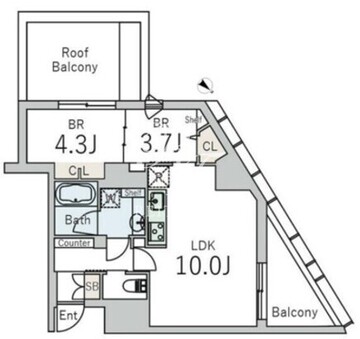 グランデュオ下北沢12 303 間取り図