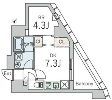 グランデュオ下北沢12 204 間取り図