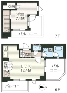 エスティメゾン北新宿 605 間取り図