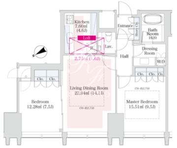 ラ・トゥール新宿グランド 2103 間取り図