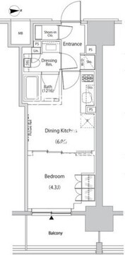 ザ・パークハビオ目白タワー 1407 間取り図