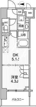 シーズンフラッツ大森エアリー 303 間取り図