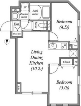 ソラシアレジデンス用賀 401 間取り図