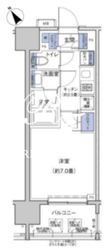 リビオレゾン勝どきnex 505 間取り図