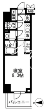 レジディア亀戸 1301 間取り図