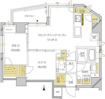 プレミアム大岡山 402 間取り図