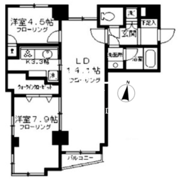 KDXレジデンス日本橋浜町 403 間取り図