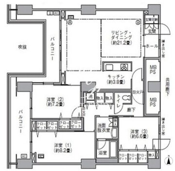 東雲キャナルコートCODAN 16-806 間取り図