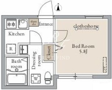 ライブフラット千駄木 501 間取り図