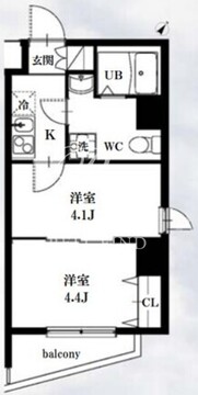 シャッツ高円寺 401 間取り図