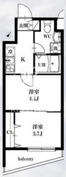 シャッツ高円寺 402 間取り図