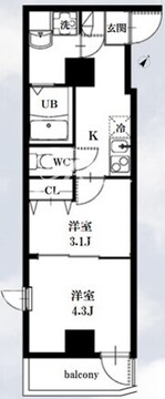 シャッツ高円寺 405 間取り図