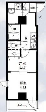 シャッツ高円寺 605 間取り図