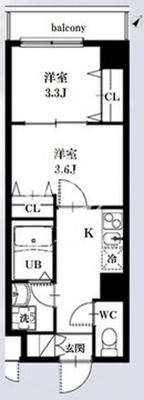 シャッツ高円寺 407 間取り図