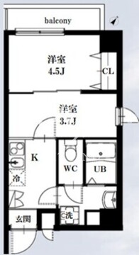 シャッツ高円寺 408 間取り図