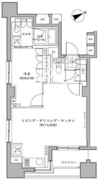 パークハビオ八丁堀 507 間取り図