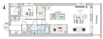 グランデュオ奥沢 203 間取り図