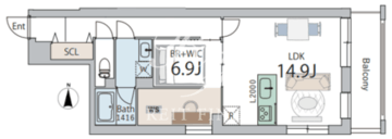 グランデュオ奥沢 301 間取り図