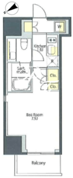 プライムメゾン大塚 1701 間取り図