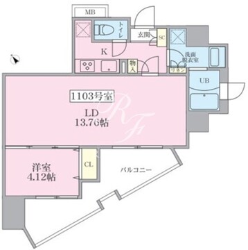 V-music蒲田 1103 間取り図