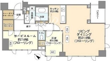 ミッドガーデン赤坂氷川 408 間取り図