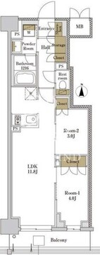 ＲＪＲプレシア大森北 206 間取り図