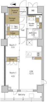 ＲＪＲプレシア大森北 203 間取り図