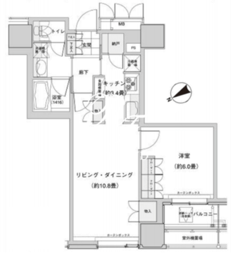 ウエストパークタワー池袋 1204 間取り図