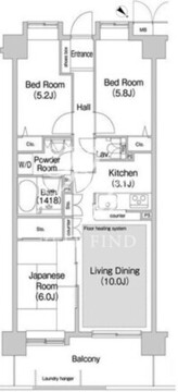 コンフォリア板橋仲宿 1406 間取り図