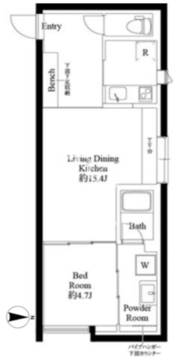 グランパセオ目黒大塚山 301 間取り図