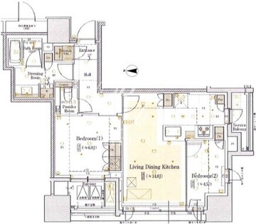 クラッシィハウス大手町ザ・スイート 502 間取り図