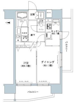 パークキューブ板橋本町 501 間取り図