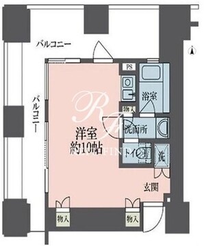 ルネ新宿御苑タワー 1802 間取り図