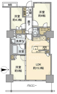 プライムパークス品川シーサイドザ ・タワー 13階67.40㎡ 間取り図