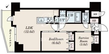 エスレジデンス駒沢大学駅前 1502 間取り図