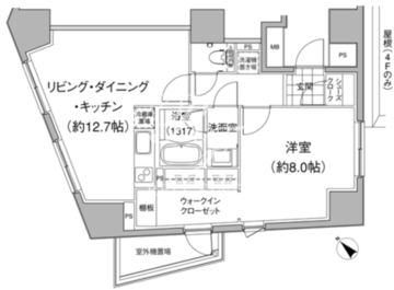 パークハビオ元麻布 402 間取り図