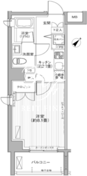 バウヒニア赤坂 501 間取り図