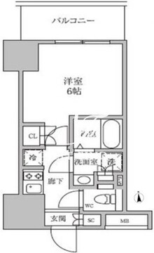 レジディア蒲田4 204 間取り図